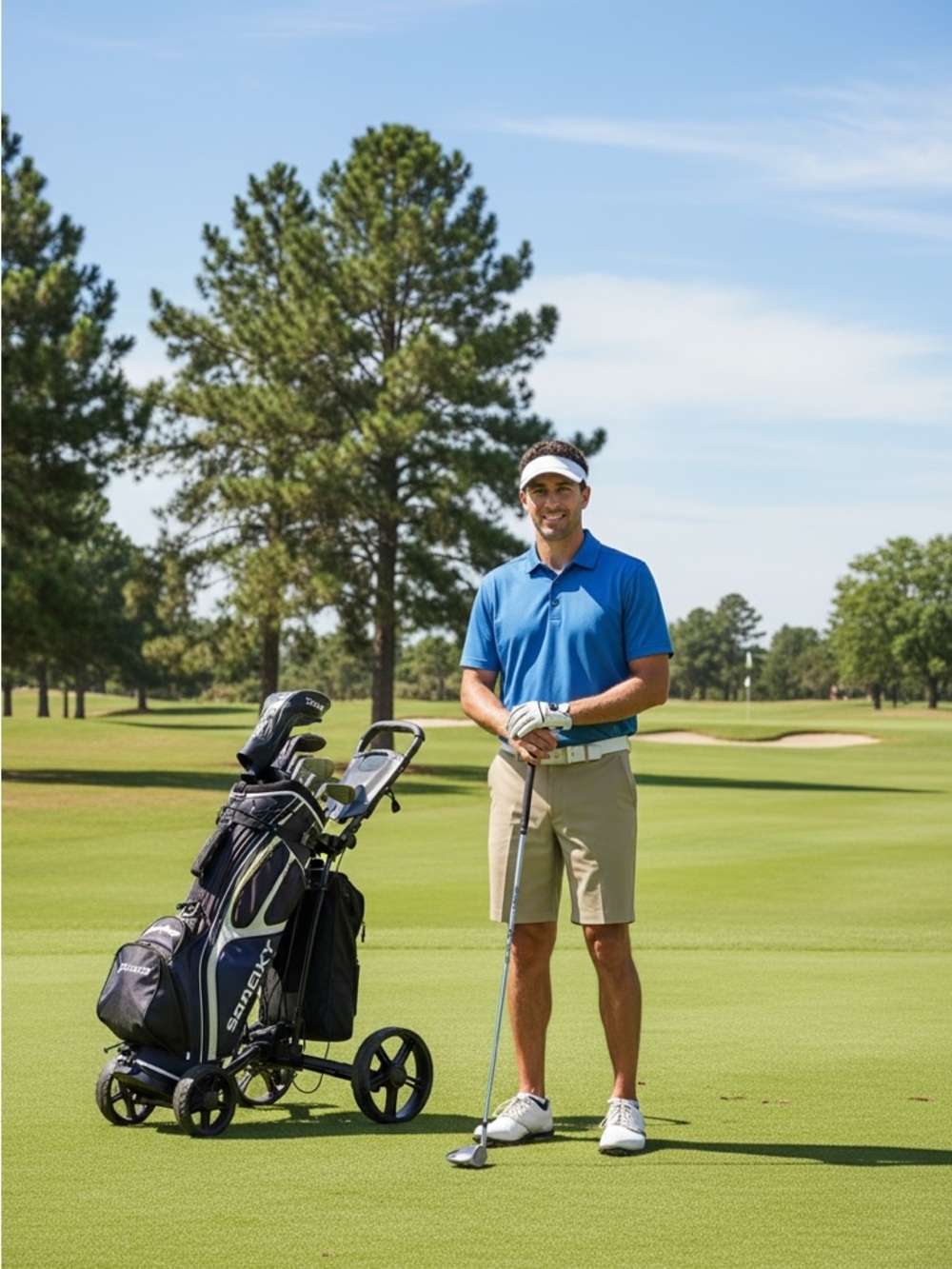 PGA Tour Men’s Khaki Athletic Golf Shorts